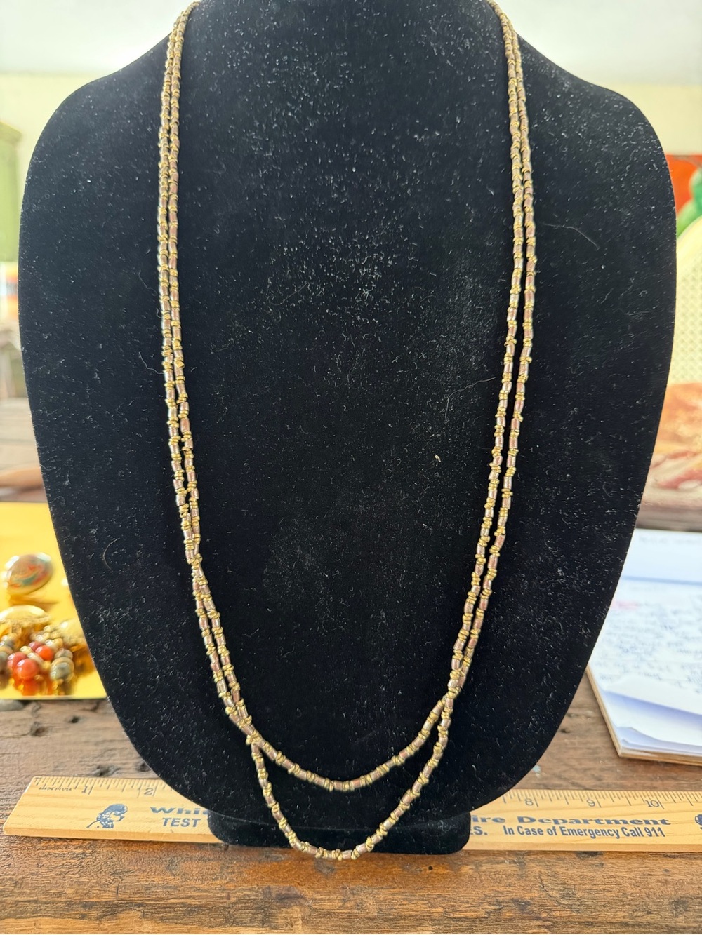 Artisan Metal Bead Necklace & Bracelet Set Tribal Boho Statement Jewelry - Picture 4 of 7